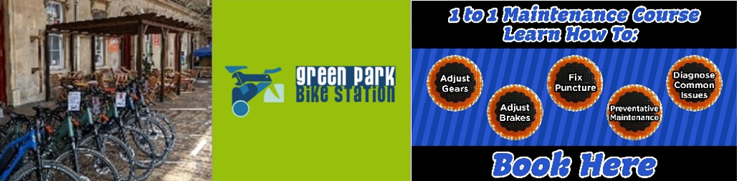 Green Park Bike Station with the poster for its maintenance class