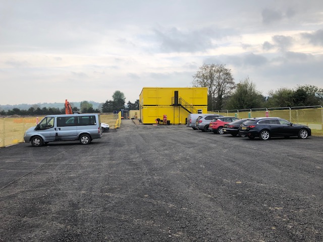 Photo Site huts and car park