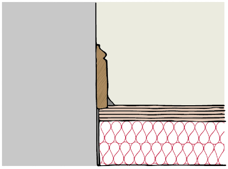 Section drawing of solid floor insulation