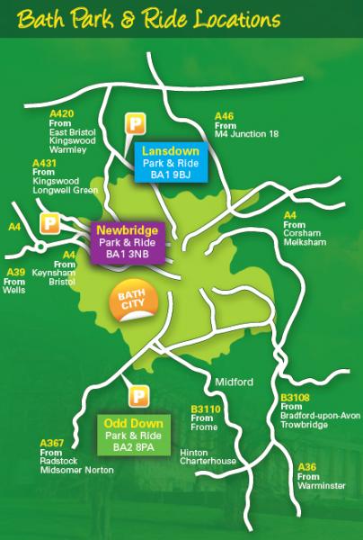 Bath Park And Ride Map   Bathparkride Location Map 