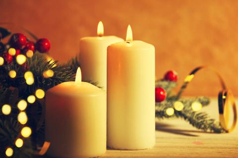 christmas-style image of candles