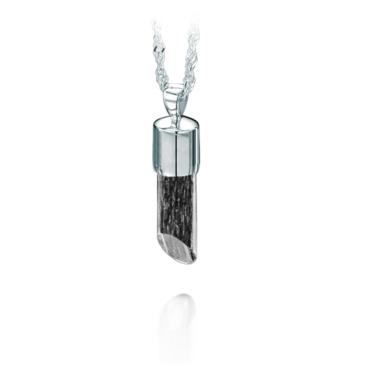 white gold and black long pendant