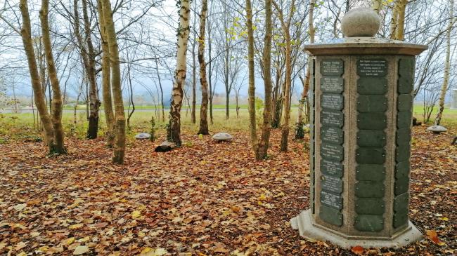 memorial tower in the glade at Haycombe