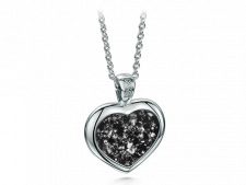 white gold and black heart pendant