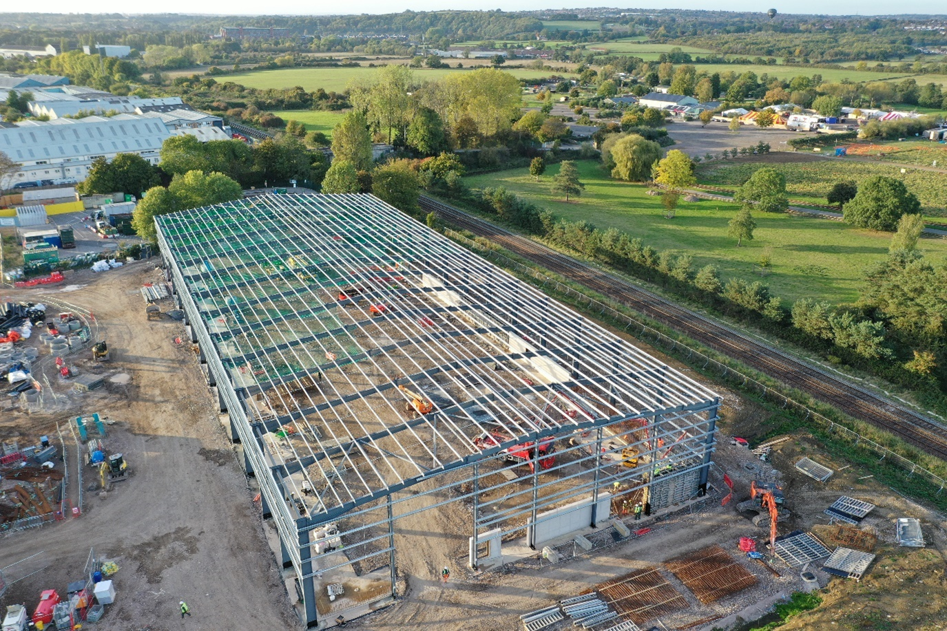 Photograph of waste and recycling processing building